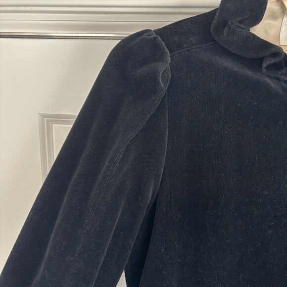 VINTAGE Maharishi MHI Black Victorian Overcoat 12 car coat lady coat ruffle - Picture 6 of 12